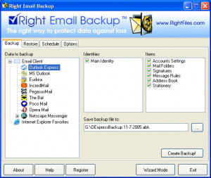 Right Email Backup - náhled