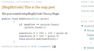 Code Past WLW plugin - náhled