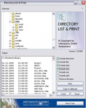 Directory List and Print - náhled