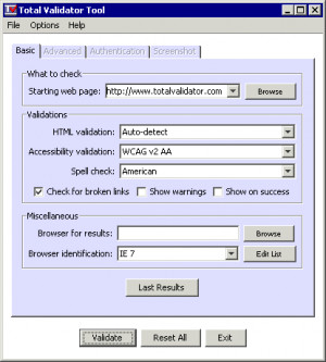 Total Validator Tool - náhled