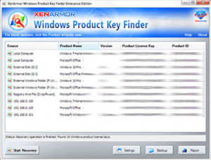 XenArmor Windows Product Key Finder - náhled