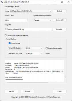 USB Drive Backup Restore - náhled