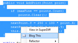 BlogMyCode Visual Studio 2005 Plugin - náhled