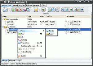 File Backup Watcher - náhled