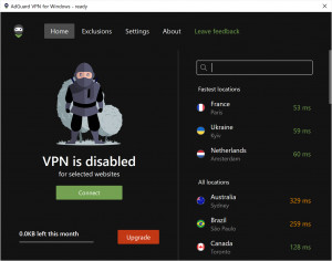 AdGuard VPN - náhled