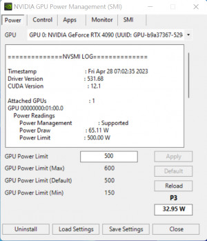 NVIDIA Power Management - náhled