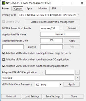 NVIDIA Power Management - náhled