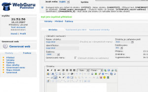 WebGuru Publisher CMS - náhled