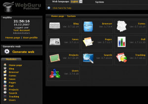 WebGuru Publisher CMS - náhled