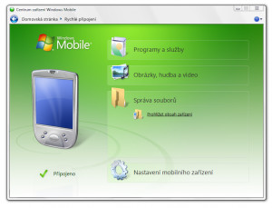 Windows Mobile Device Center - náhled