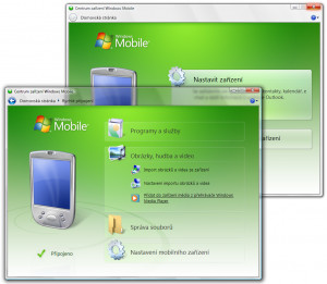 Windows Mobile Device Center - náhled