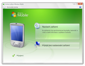 Windows Mobile Device Center - náhled