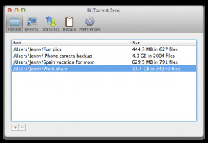 BitTorrent Sync - náhled