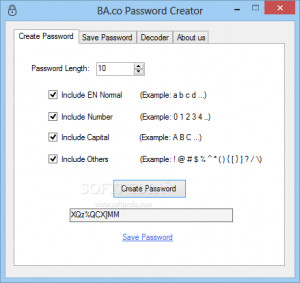 BA.co Password Creator - náhled