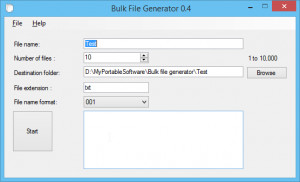 Bulk File Generator - náhled