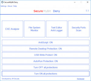 SecureMyBit Deny - náhled