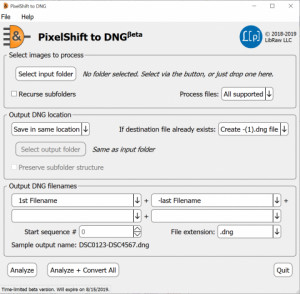 PixelShift to DNG - náhled