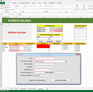 Správa skladu - náhled