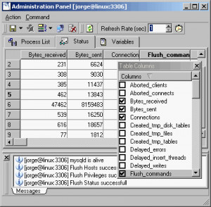 MySQL Control Center - náhled