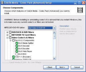 Cole2k Media Codec Pack - náhled