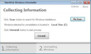NanWick Windows Uninstaller - náhled