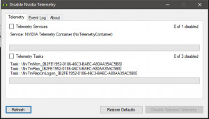 Disable Nvidia Telemetry - náhled