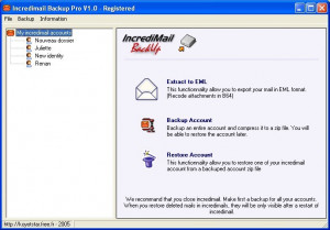 Incredimail Backup PRO - náhled