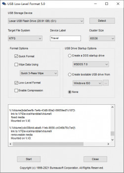 USB Low-Level Format - náhled