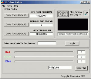VB Colour Picker - náhled