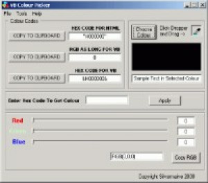 VB Colour Picker - náhled