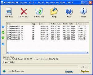 AVI/MPEG/RM/WMV Joiner - náhled