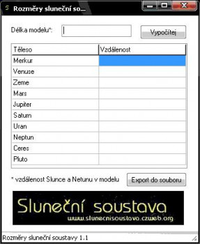 Rozměry sluneční soustavy - náhled