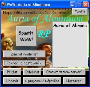 WoW server switcher - náhled