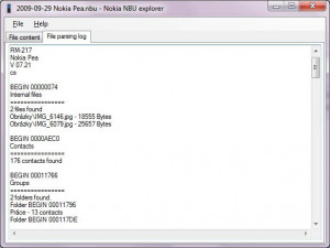 Nokia NbuExplorer - náhled