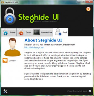 Steghide UI - náhled