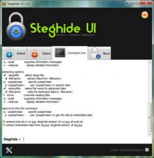 Steghide UI - náhled