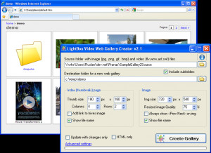 LightBox Video Web Gallery Creator - náhled
