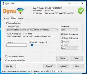 Dynu IP Update Client - náhled