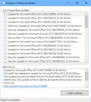 Windows 10 Manual Update - náhled