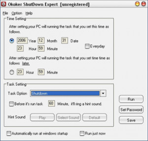 Okoker Shutdown Expert - náhled
