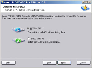 Aomei Ntfs2Fat32 Converter - náhled
