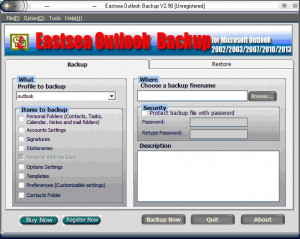 Eastsea Outlook Backup - náhled