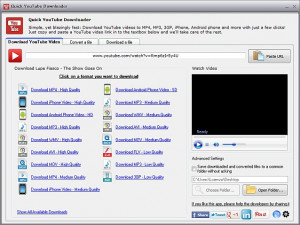 Quick YouTube Downloader - náhled