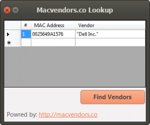 Macvendors.co Lookup - náhled