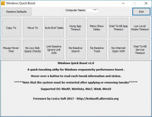 Windows Quick Boost - náhled