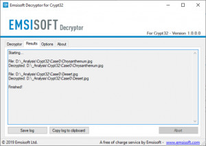 Emsisoft Decryptor for Crypt32 - náhled