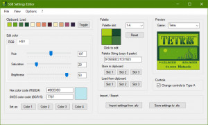 SGB Settings Editor - náhled