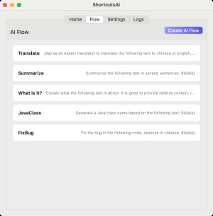 Shortcuts AI - náhled