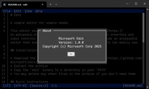 Microsoft Edit - náhled