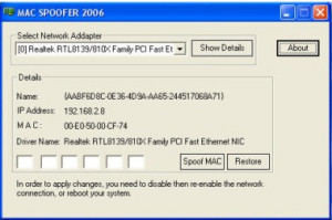 MAC Spoofer 2006 - náhled